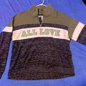 Large women’s “all love” long sleeve winter pullover shirt